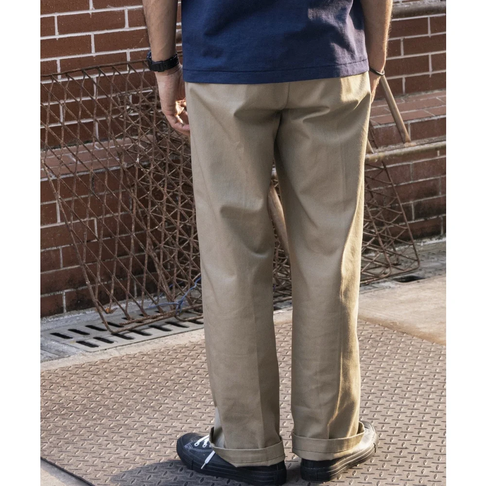 1970s Straight-Leg Work Pants Khaki Non Stock 100% Cotton Fits 34 Read